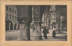 Münster Prinzipalmarkt Arches Street Scene Postcard