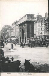 Porte Saint-Martin Arch, Paris Street Scene Postcard