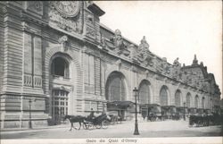 Gare du Quai d'Orsay, Horse-Drawn Carriages Postcard