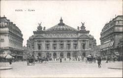 Paris Opéra Garnier Building Street Scene Postcard
