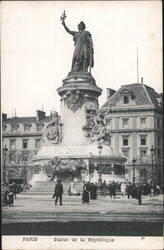 PARIS Statue de la République Postcard