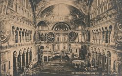 Hagia Sophia Interior, Constantinople Postcard