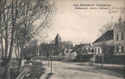 Göttkendorf Street Scene with Church, Popular Excursion Spot Postcard