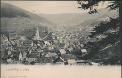 Lautenthal Valley Town with Church, Harz Postcard