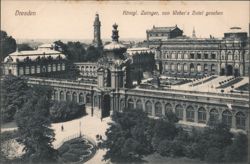 Dresden, Zwinger Palace from Weber's Hotel Postcard