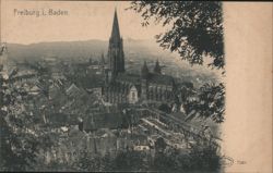 Freiburg im Breisgau Minster & City View Postcard