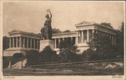 Valhalla Memorial and Bavaria Statue, München Postcard