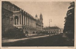 München Residenz, Street View with Building and Trees Postcard