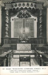 St. Mary Woolnoth Church Interior, Lombard Street, London Postcard