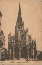 Rouen Eglise Saint-Maclou Gothic Church Spire Postcard