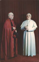 Wax Figures of Cardinal Spellman & Pope John XXIII Postcard