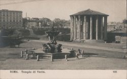 Templo di Vesta with Fountain Postcard