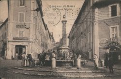 Genzano di Roma Piazza con Fontana Postcard
