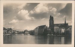 Zürich Grossmünster River View Postcard