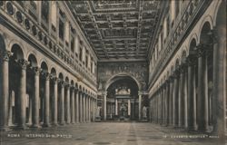 Interior of St. Paul's Basilica, Rome Postcard