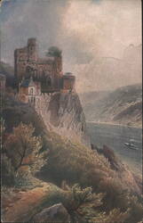 Burg Rheinstein on Rhine River Postcard
