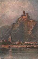 Marksburg Castle on Rhine River, Braubach Postcard
