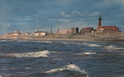 Scheveningen Lighthouse Beach Panorama Postcard