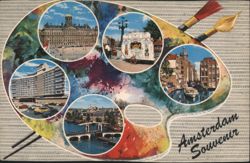 Amsterdam Souvenir Palette with City Views Postcard