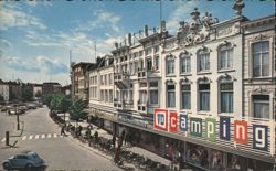 Deventer Brink, VO CAMPING & Dreesmann Store Postcard