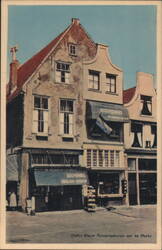 DELFTS Blauw Potterieshuisje aan de Markt Postcard