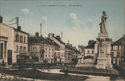 Coulommiers - Rue de Melun with Monument Postcard