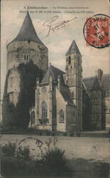 Châteaudun Castle Interior Courtyard, Keep & Chapel Postcard
