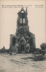 Ruines de l'Église de Magnières, Lorraine, Grande Guerre 1914-15 Postcard