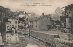 Moiremont, Argonne - Bombed Village & Watering Trough Postcard