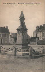 Mayet (Sarthe) WWI War Memorial, Grande Guerre 1914-1918 Postcard