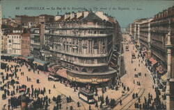 Marseille, La Rue de la République, Busy Street Scene Postcard