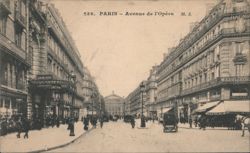 Paris - Avenue de l'Opéra with Opera House in Distance Postcard