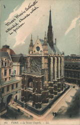 La Sainte Chapelle, Marie Antoinette's Prison Church Postcard