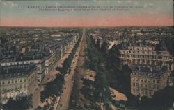 Champs-Élysées Avenue from Arc de Triomphe, Paris Postcard