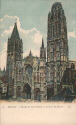 Rouen Cathedral Façade & Tour de Beurre Postcard