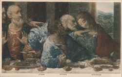 Judas, Petrus, Johannes - Last Supper Detail, Da Vinci Postcard