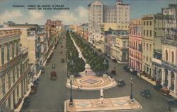 Paseo de Marti o Prado Promenade Postcard