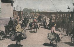 Great Nile Bridge, Crowded Traffic Scene Postcard