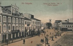 Ponta Delgada, Largo da Matriz Square, City View Postcard