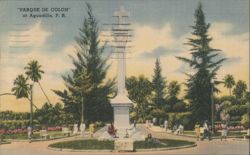 Parque de Colon, Columbus Monument & Park Postcard