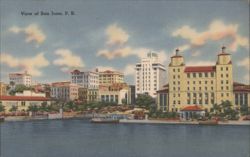 View of San Juan Skyline with Post Office Building Postcard
