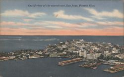 Aerial View of Waterfront Postcard