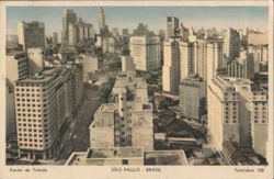 Xavier de Toledo Street, São Paulo City View Postcard
