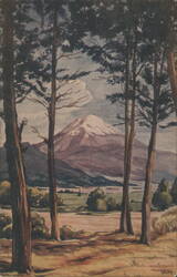 El Popocatepetl Mountain Landscape Painting Postcard