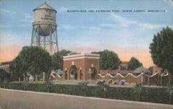 Waterworks & Swimming Pool, Nuevo Laredo, Mexico Postcard