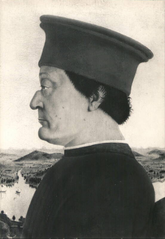 Pier della Francesca: Ritratto di Federico da Montefeltro Duca di Urbino Firenze Italy