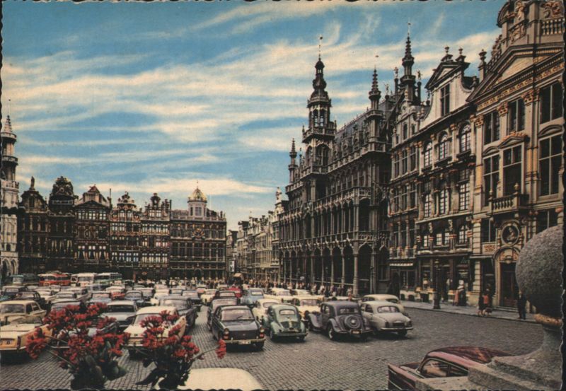 Grand Place & King's House, Brussels Street Scene Belgium