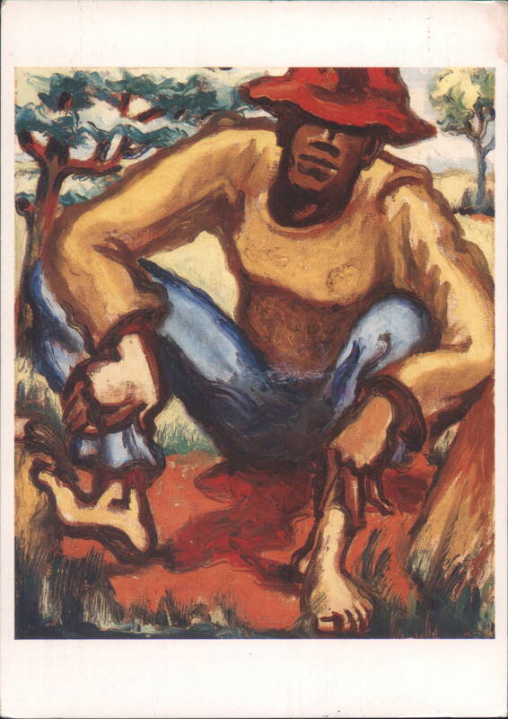 Claude Clark - Resting, Man in Red Hat Modern