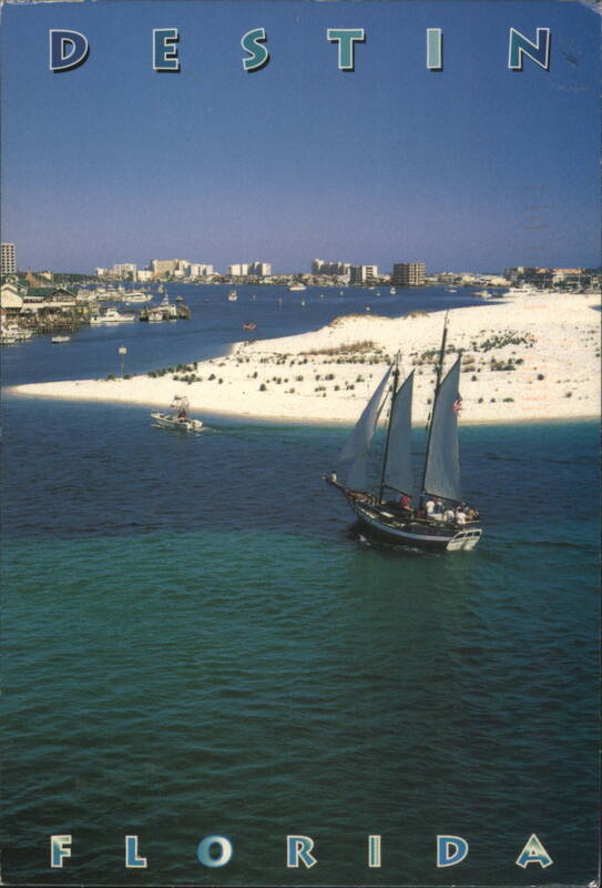 Destin, Florida Harbor with Schooner and Beach Gary S. Ligon