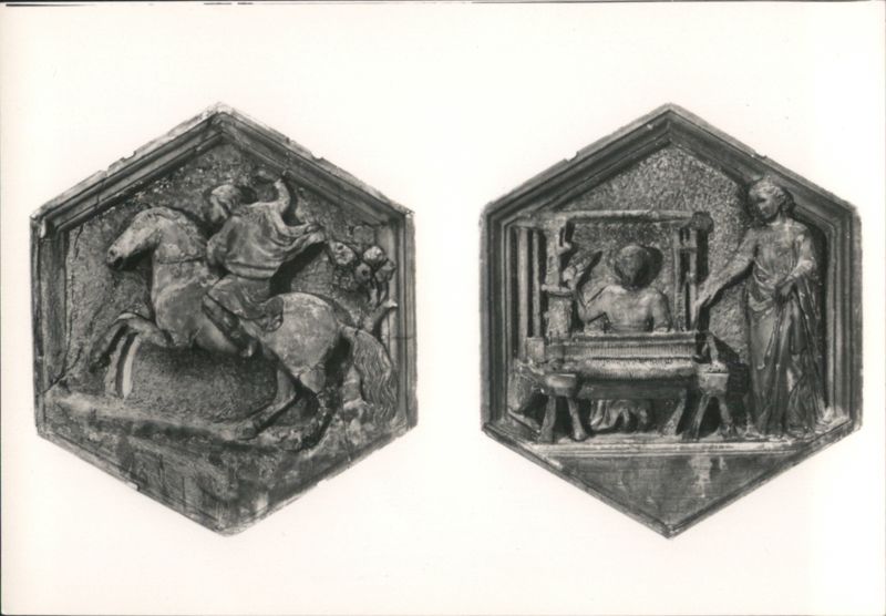 Giotto's Bell Tower Panels: The Hunt & The Weaving Florence Italy